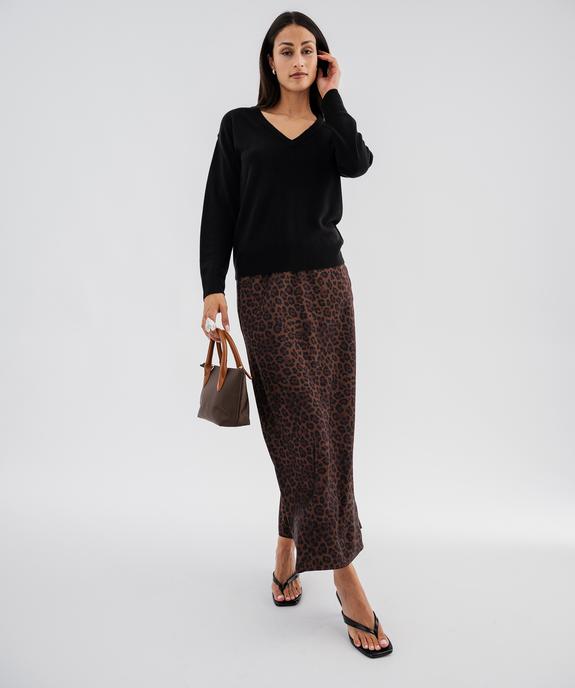 Pull col V en maille fine femme vue1 - GEMO(FEMME PAP) - GEMO