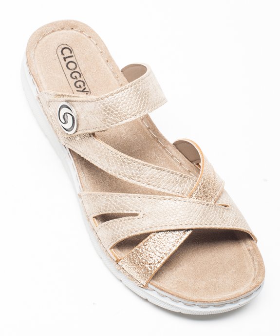 Nu-pieds confort avec semelle en cuir - Cloggy vue5 - CLOGGY - GEMO