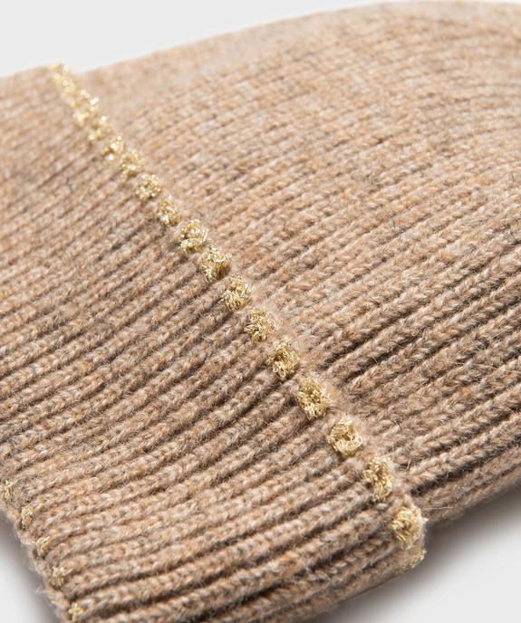 Bonnet en maille côtelée à revers pailleté femme vue2 - GEMO (ACCESS) - GEMO