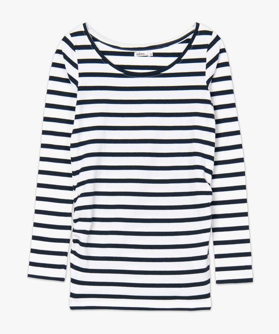 Tee-shirt de grossesse rayé à manches longues vue4 - GEMO 4G MATERN - GEMO