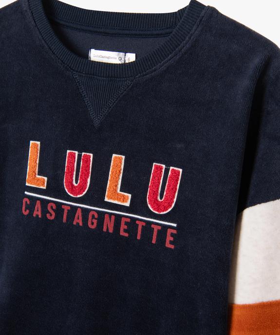 Pyjama en velours avec broderie garçon - LuluCastagnette vue2 - LULUCASTAGNETTE - GEMO