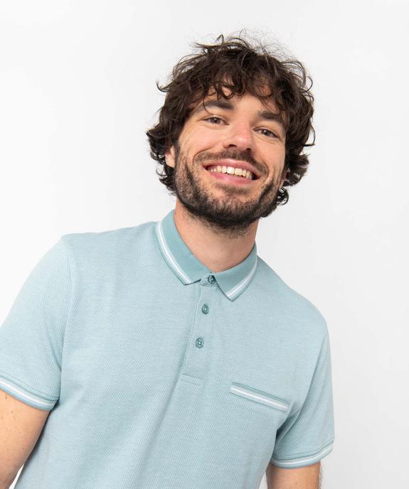 Polo homme à manches courtes et petit motif vue1 - GEMO (HOMME) - GEMO