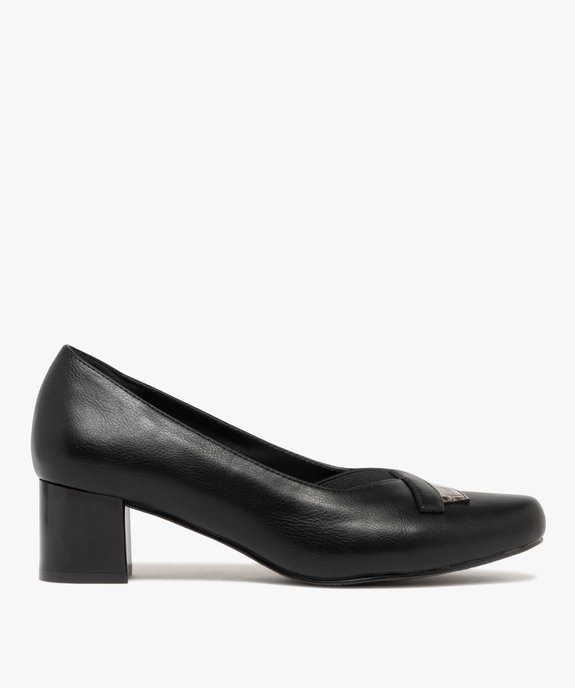 Escarpins femme confort à talon carré et bout rond détails fantaisie vue1 - G'FLEX - GEMO
