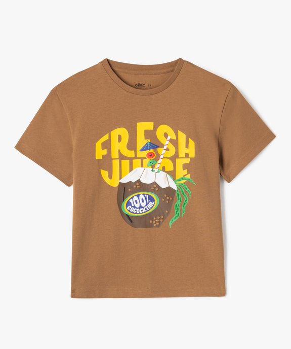 Tee-shirt manches courtes avec motif exotique garçon vue2 - GEMO (ENFANT) - GEMO