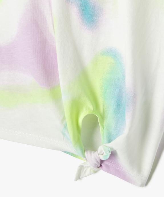 Tee-shirt manches courtes loose tie-and-dye fille vue2 - GEMO 4G FILLE - GEMO