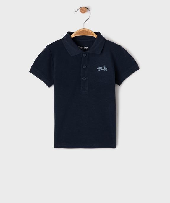 Polo manches courtes en maille piquée à motif bébé garçon vue1 - GEMO 4G BEBE - GEMO