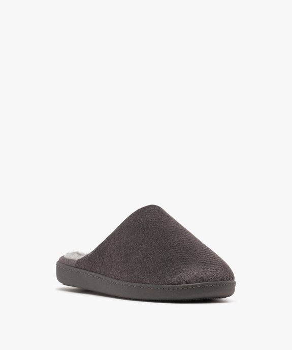 Chaussons mules dessus velours homme - Isotoner vue2 - ISOTONER - GEMO