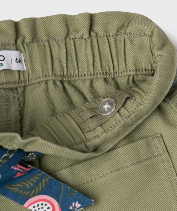 Short ample à taille paper bag et ceinture à nouer fille vue4 - GEMO 4G FILLE - GEMO