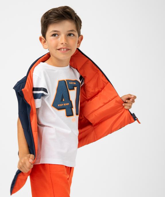 Doudoune garçon sans manches réversible et déperlante avec rembourrage en fibres recyclées vue1 - GEMO 4G GARCON - GEMO