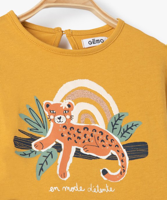 Tee-shirt bébé fille avec motif pailleté vue2 - GEMO(BEBE DEBT) - GEMO