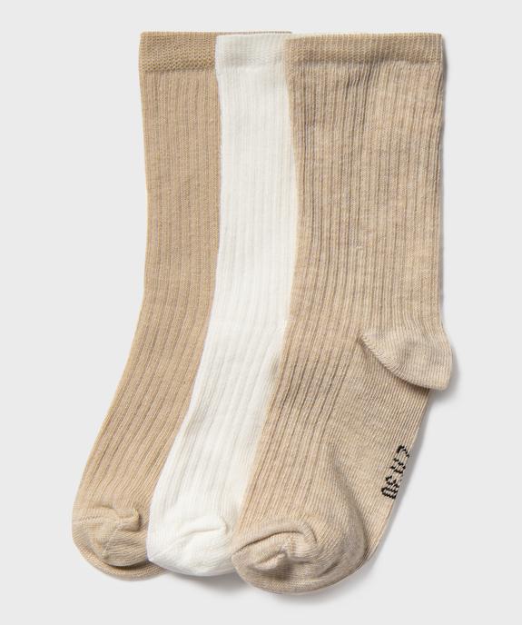 Chaussettes en maille côtelée fille (lot de 3) vue1 - GEMO 4G FILLE - GEMO
