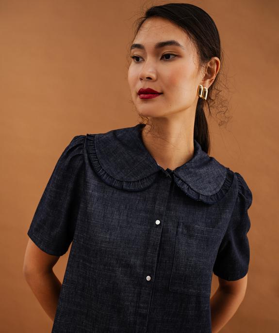 Robe chemise en jean femme vue2 - GEMO 4G FEMME - GEMO