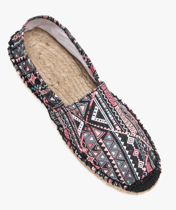 Espadrilles femme à talon plat dessus toile vue5 - GEMO (PLAGE) - GEMO