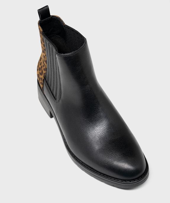 Chelsea boots avec empiècement léopard femme - Valentina Baldano vue5 - VALENTINA BALDA - GEMO