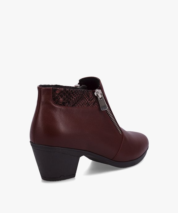Boots confort femme unies à talon fermeture zippée vue4 - GEMO (CONFORT) - GEMO