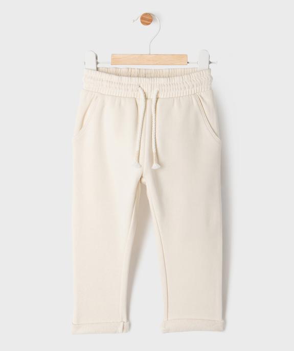 Pantalon en maille avec taille élastique et revers bébé fille vue1 - GEMO 4G BEBE - GEMO