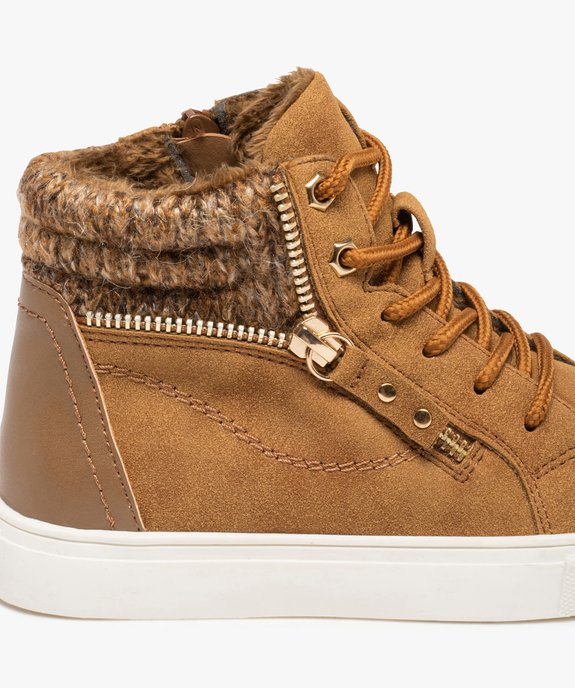 Baskets fille mid-cut fourrées à col en maille  vue6 - GEMO (ENFANT) - GEMO