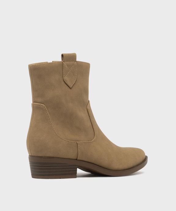 Boots santiags unies à zip femme - Follow Me vue4 - FOLLOW ME - GEMO