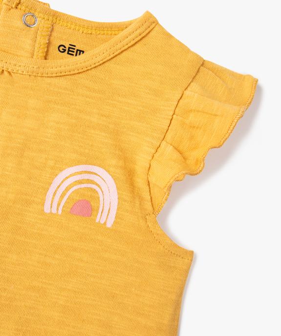 Combishort avec volants aux emmanchures bébé fille (lot de 3) vue2 - GEMO(BB COUCHE) - GEMO
