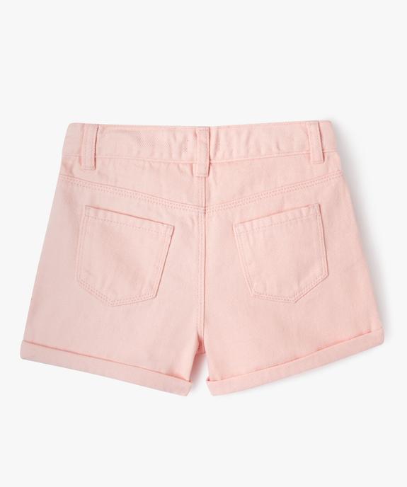Short en denim taille haute fille vue3 - GEMO 4G FILLE - GEMO