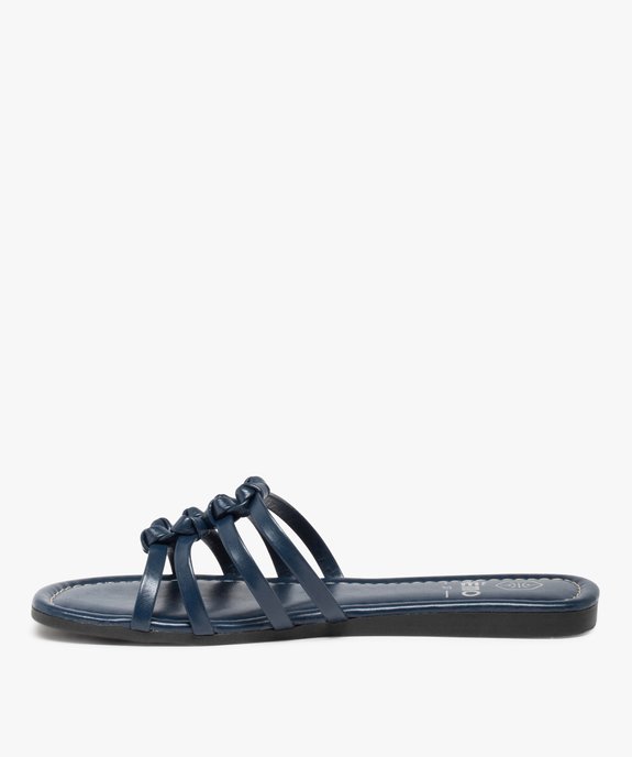 Mules femme à talon plat et fines brides nouées vue3 - GEMO (CASUAL) - GEMO