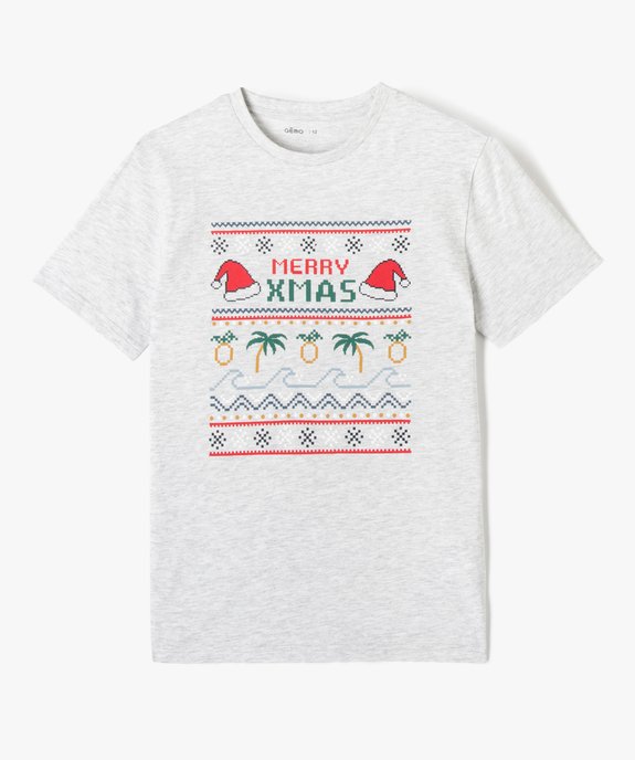 Tee-shirt garçon à manches courtes spécial Noël vue1 - GEMO (JUNIOR) - GEMO