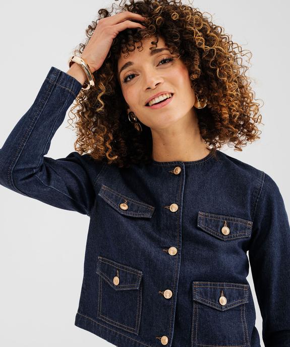 Veste en jean femme  vue2 - GEMO 4G FEMME - GEMO