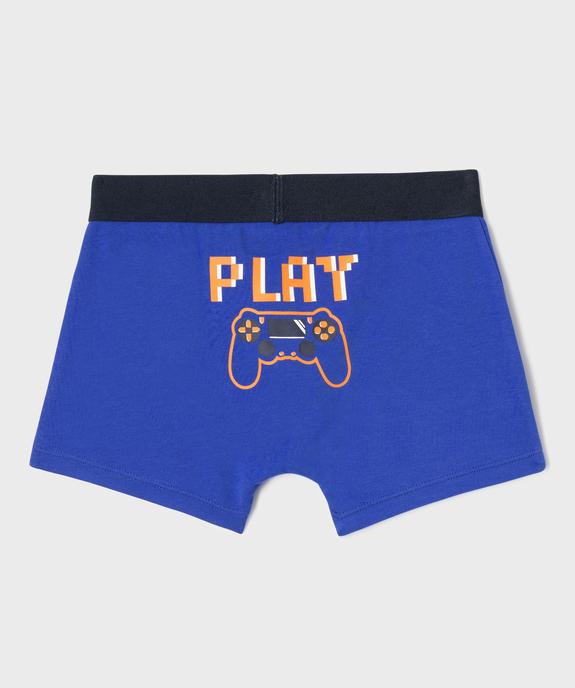 Boxers en coton biologique motifs jeux vidéo garçon (lot de 2) vue3 - GEMO 4G GARCON - GEMO