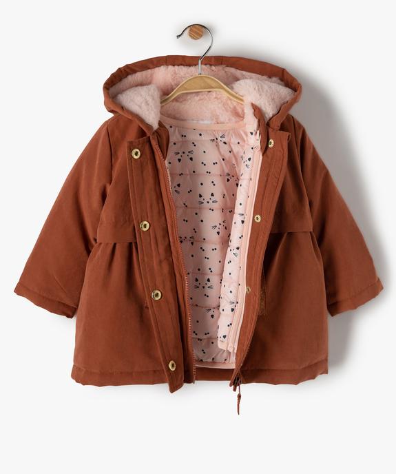 Manteau bébé fille à capuche 3 en 1 vue3 - GEMO(BEBE DEBT) - GEMO