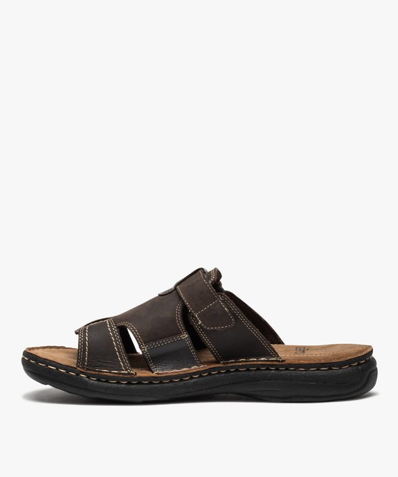 Mules homme confort dessus cuir avec bride ajustable vue3 - GEMO (CASUAL) - GEMO