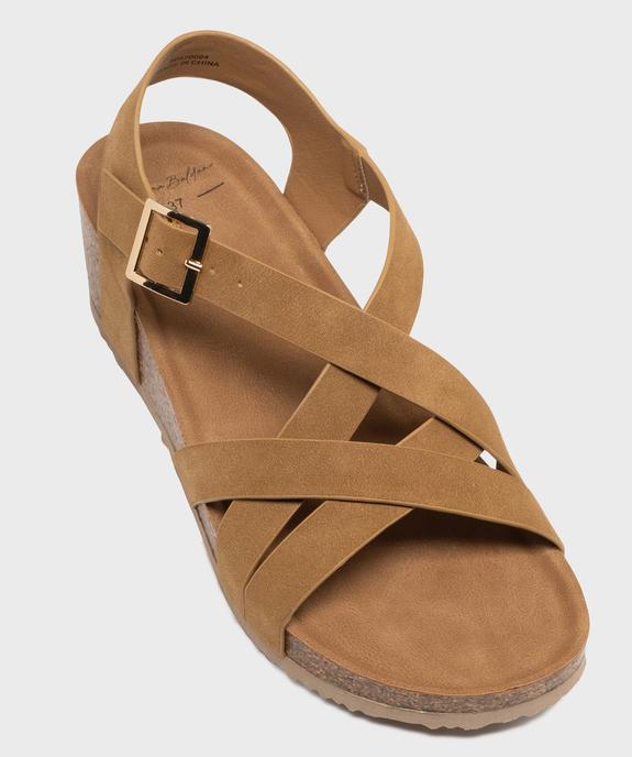 Sandales à talon compensé en suédine femme vue5 - VALENTINA BALDA - GEMO