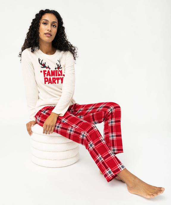 Pyjama de Noël en polaire douillete femme vue1 - GEMO(HOMWR FEM) - GEMO