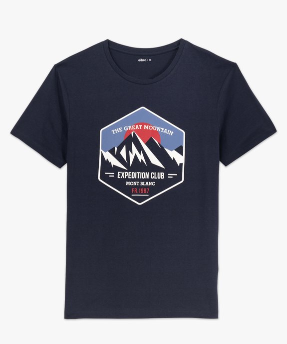 Tee-shirt manches courtes avec motif montagne homme vue4 - GEMO (HOMME) - GEMO
