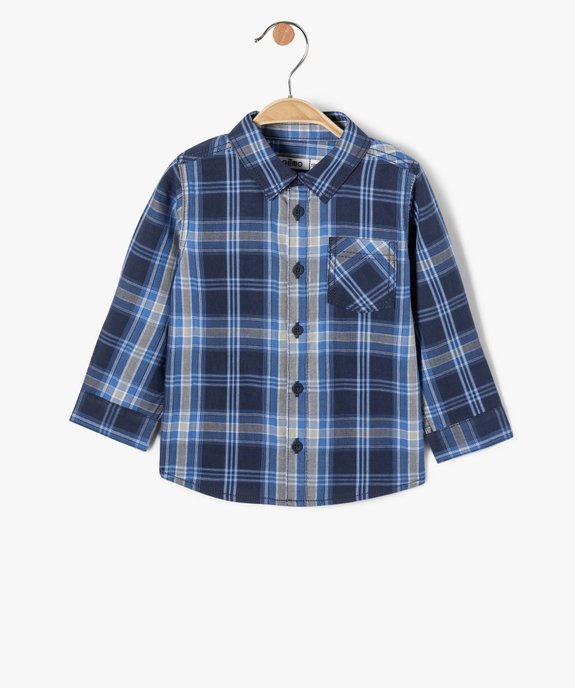 Chemise bébé garçon à carreaux à manches longues vue1 - GEMO(BEBE DEBT) - GEMO