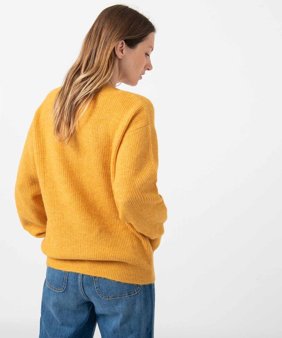 Gilet femme à col V et boutons fantaisie vue3 - GEMO(FEMME PAP) - GEMO