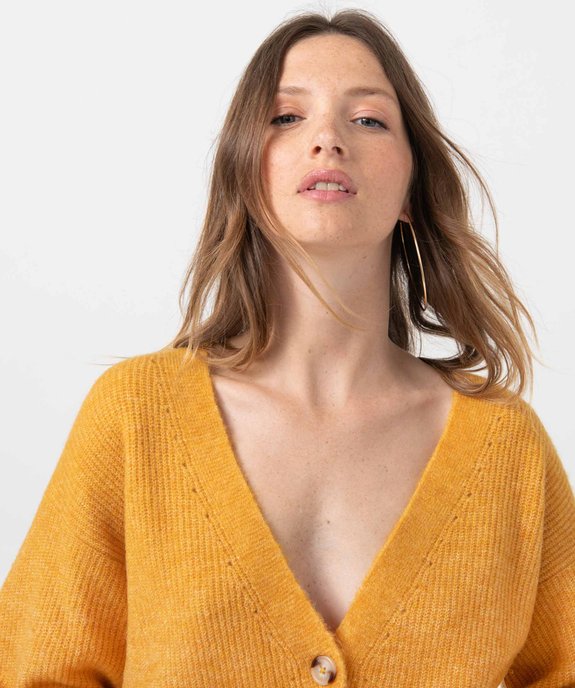 Gilet femme à col V et boutons fantaisie vue2 - GEMO(FEMME PAP) - GEMO