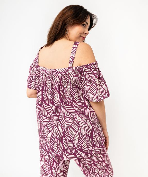 Blouse à bretelles et col Bardot femme grande taille vue3 - GEMO 4G GT - GEMO