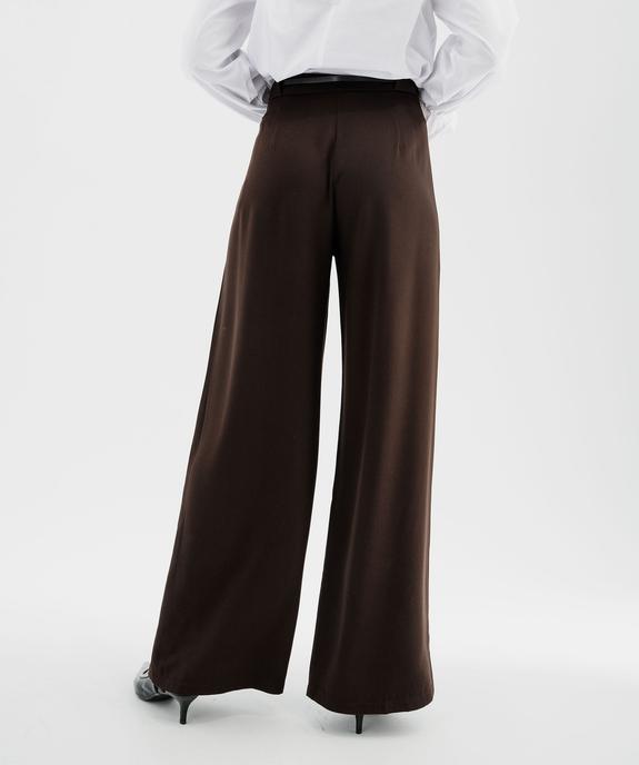 Pantalon de tailleur coupe large avec ceinture fine femme vue3 - GEMO(FEMME PAP) - GEMO