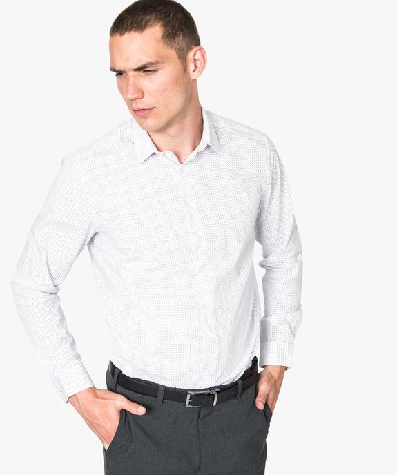 Chemise regular fit à fins motifs vue1 - GEMO (HOMME) - GEMO