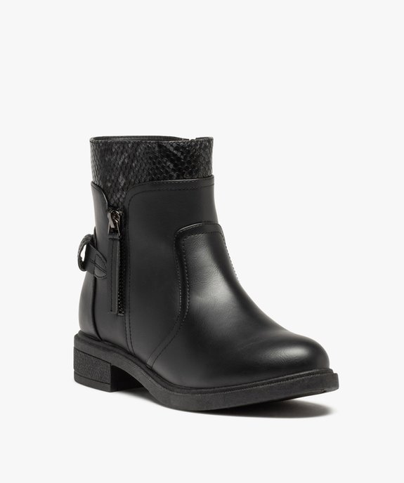 Boots femme unies avec détail serpent imitation vue3 - GEMO (CASUAL) - GEMO