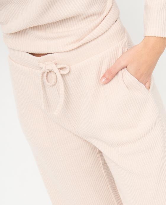 Bas de pyjama large en maille côtelée extra douce femme vue2 - GEMO 4G FEMME - GEMO