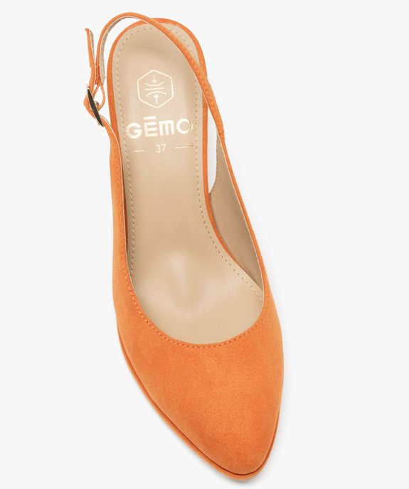 Escarpins femme unis dessus en suédine avec bride à boucle vue6 - GEMO(URBAIN) - GEMO
