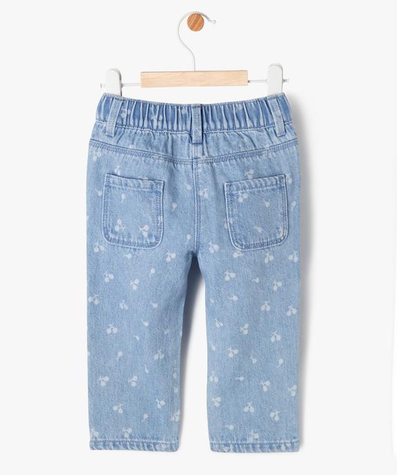 Jean délavé avec motifs cerises bébé fille vue3 - GEMO 4G BEBE - GEMO