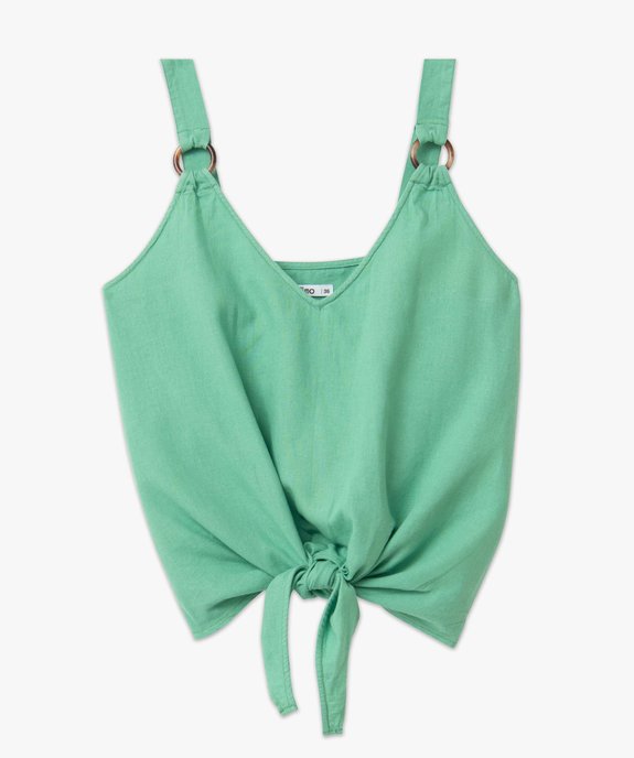 Débardeur femme avec bretelles fantaisie contenant du lin vue4 - GEMO 4G FEMME - GEMO