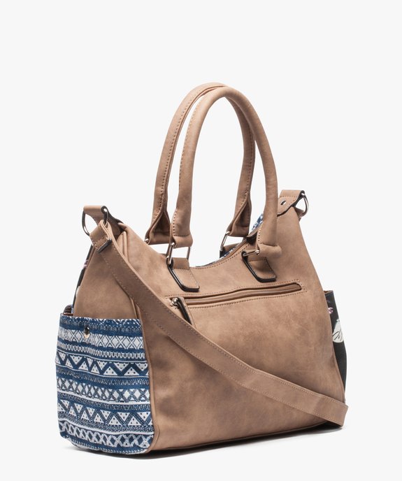 Sac à main femme multipoche imprimé vue2 - GEMO (ACCESS) - GEMO