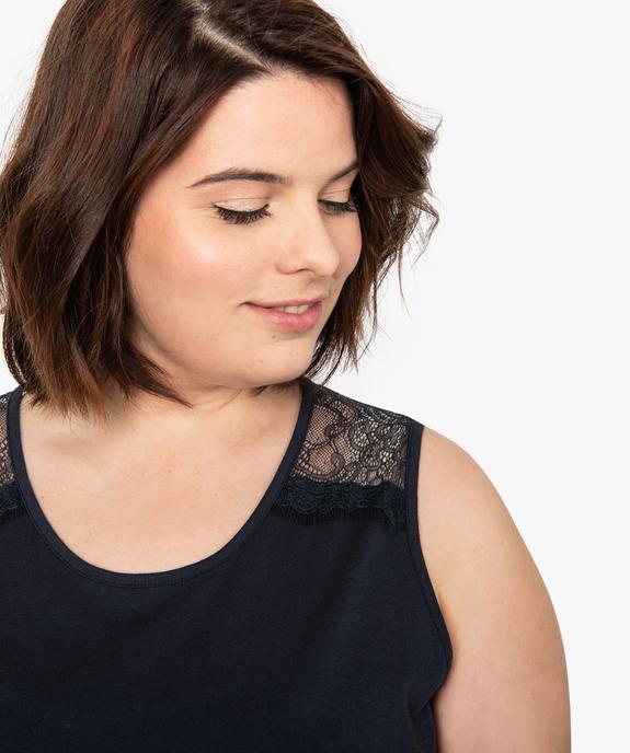 Débardeur femme avec dentelle aux épaules vue2 - GEMO (G TAILLE) - GEMO