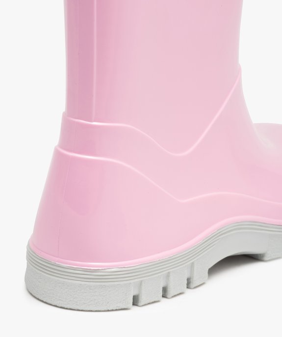 Bottes de pluie fille unies à semelle crantée contrastante vue6 - GEMO (ENFANT) - GEMO