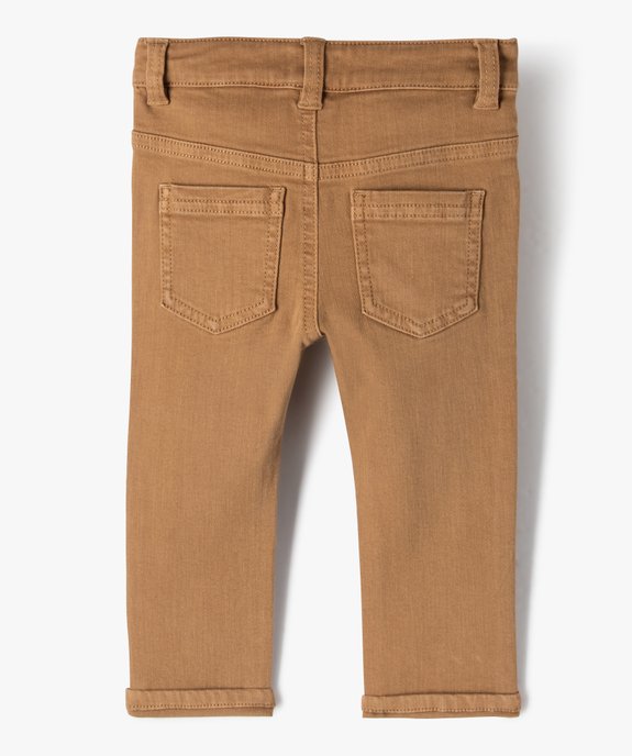 Pantalon slim en toile extensible bébé garçon vue3 - GEMO 4G BEBE - GEMO