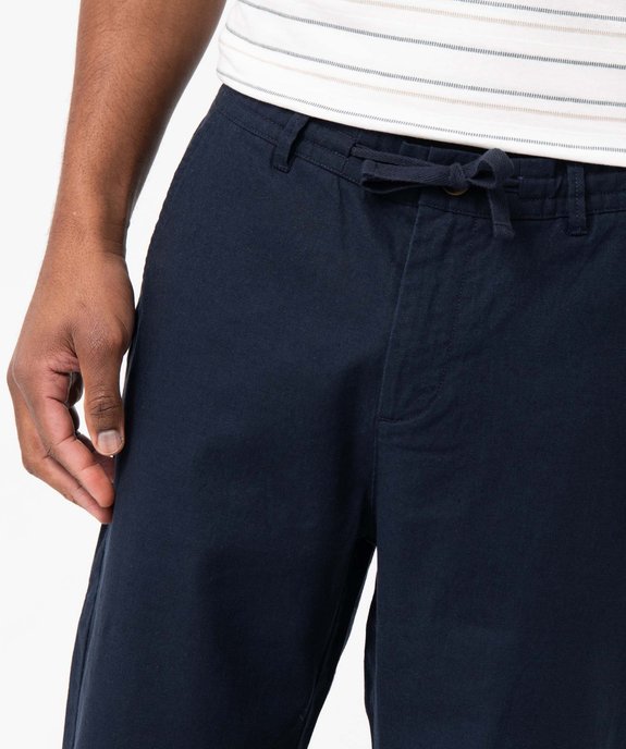 Pantalon homme coupe chino en lin mélangé vue2 - GEMO 4G HOMME - GEMO