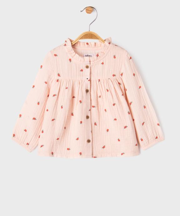Blouse en gaze de coton à motifs fleuris bébé fille vue1 - GEMO(BEBE DEBT) - GEMO